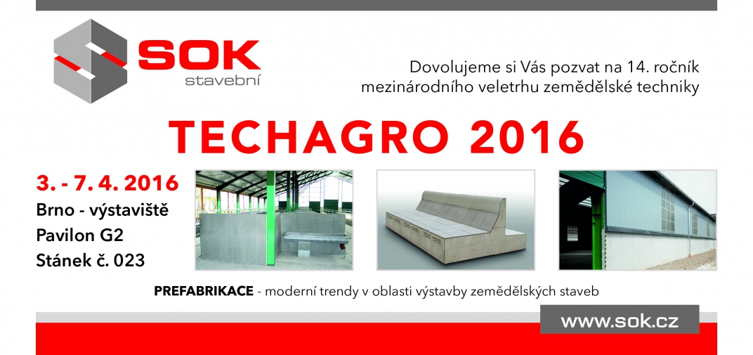 Navštivte nás na veletrhu TECHAGRO 2016!